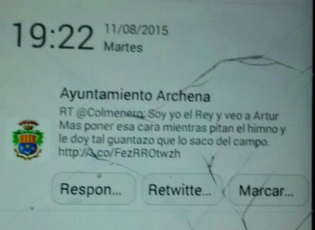 Otro desliz del ayuntamiento de Archena en Twitter