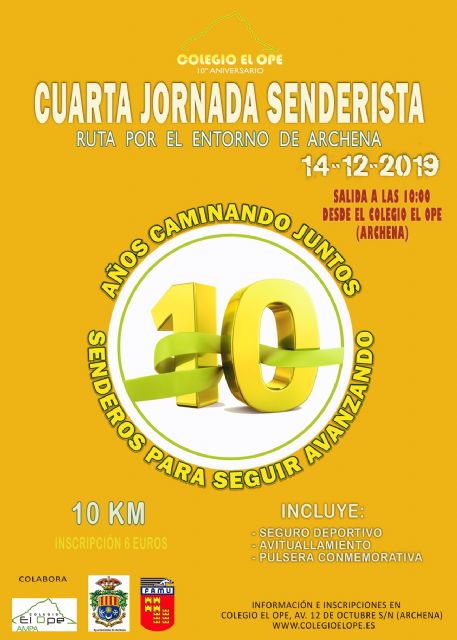 10 días para una nueva cita senderista en el X Aniversario del Colegio El Ope