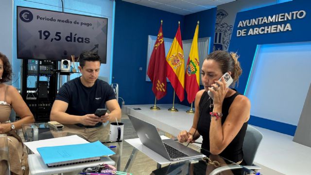 Archena reduce su período medio de pago a proveedores hasta los 19,5 días y alcanza un dato histórico en la gestión económica municipal
