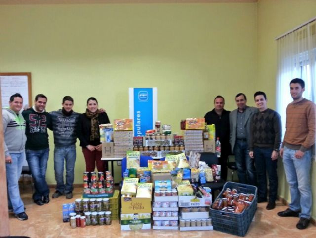 NNGG del PP de Archena consigue más de 400 kilos de alimentos para Cáritas