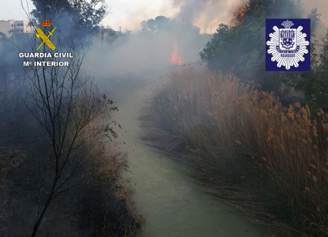 La Guardia Civil y la Policía Local de Archena esclarecen un incendio forestal provocado en la ribera del río Segura